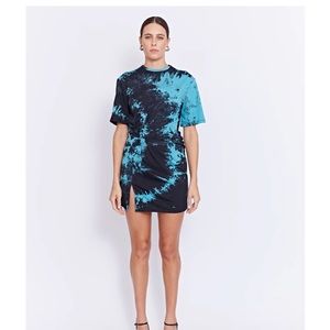 Tie-Dye Blue and Black Women's Dress